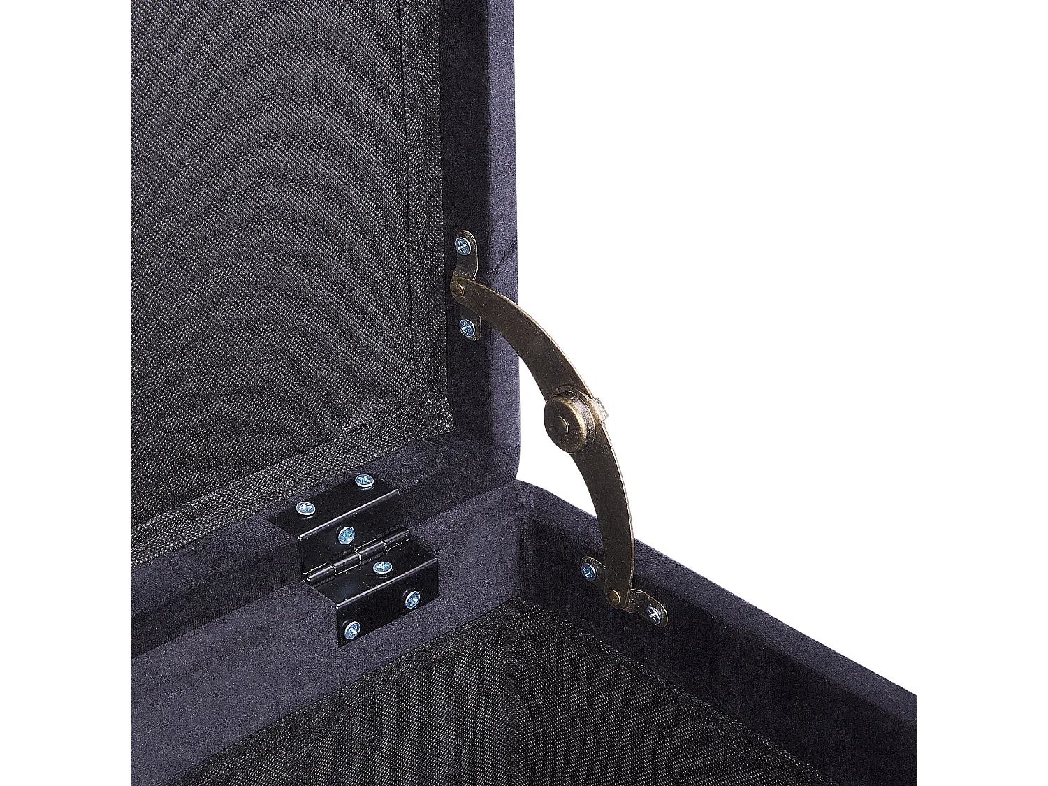 Puf ze schowkiem LORETTO Welur Czarny 37 cm 37 cm 40 cm