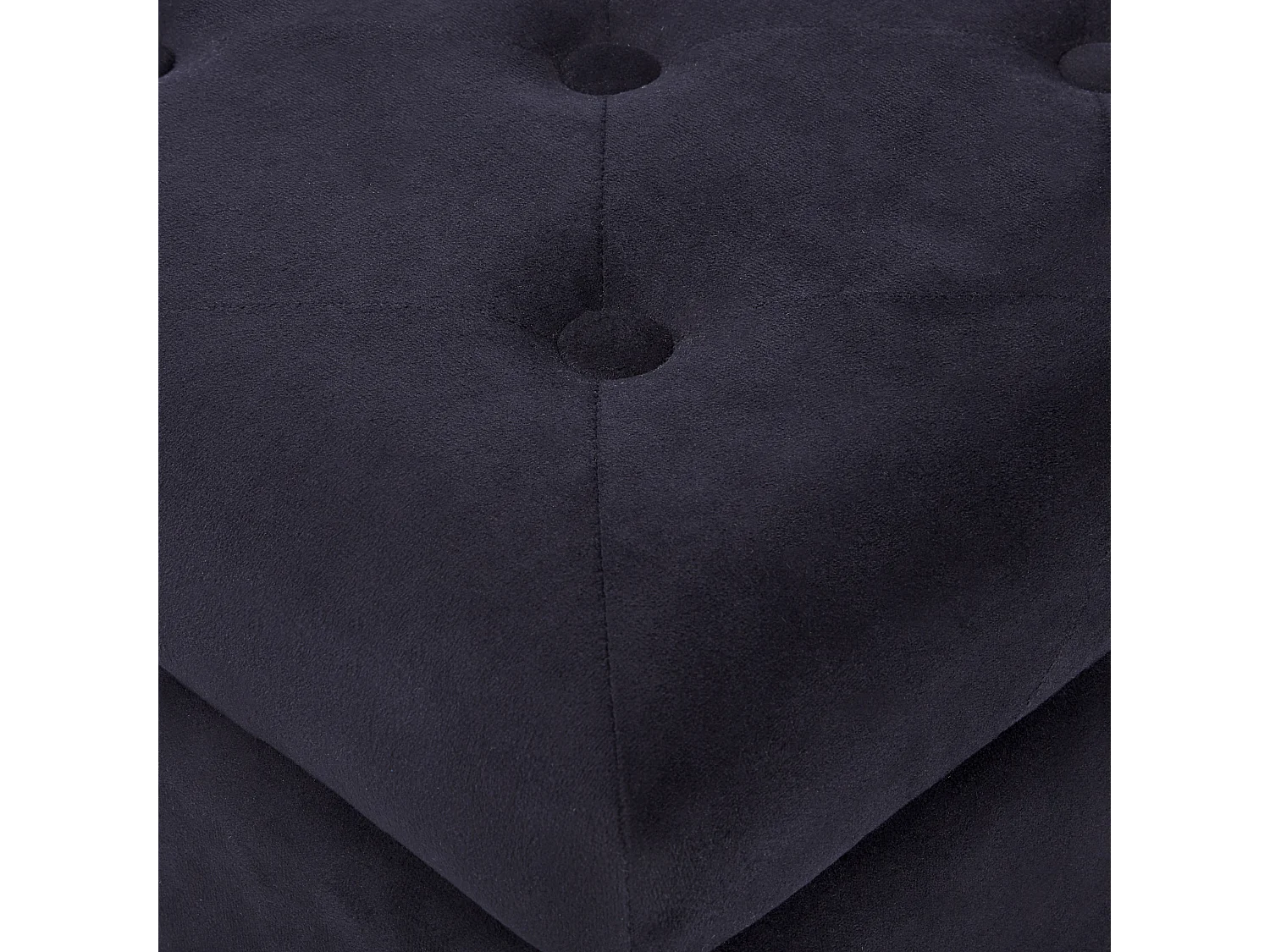 Puf ze schowkiem LORETTO Welur Czarny 37 cm 37 cm 40 cm