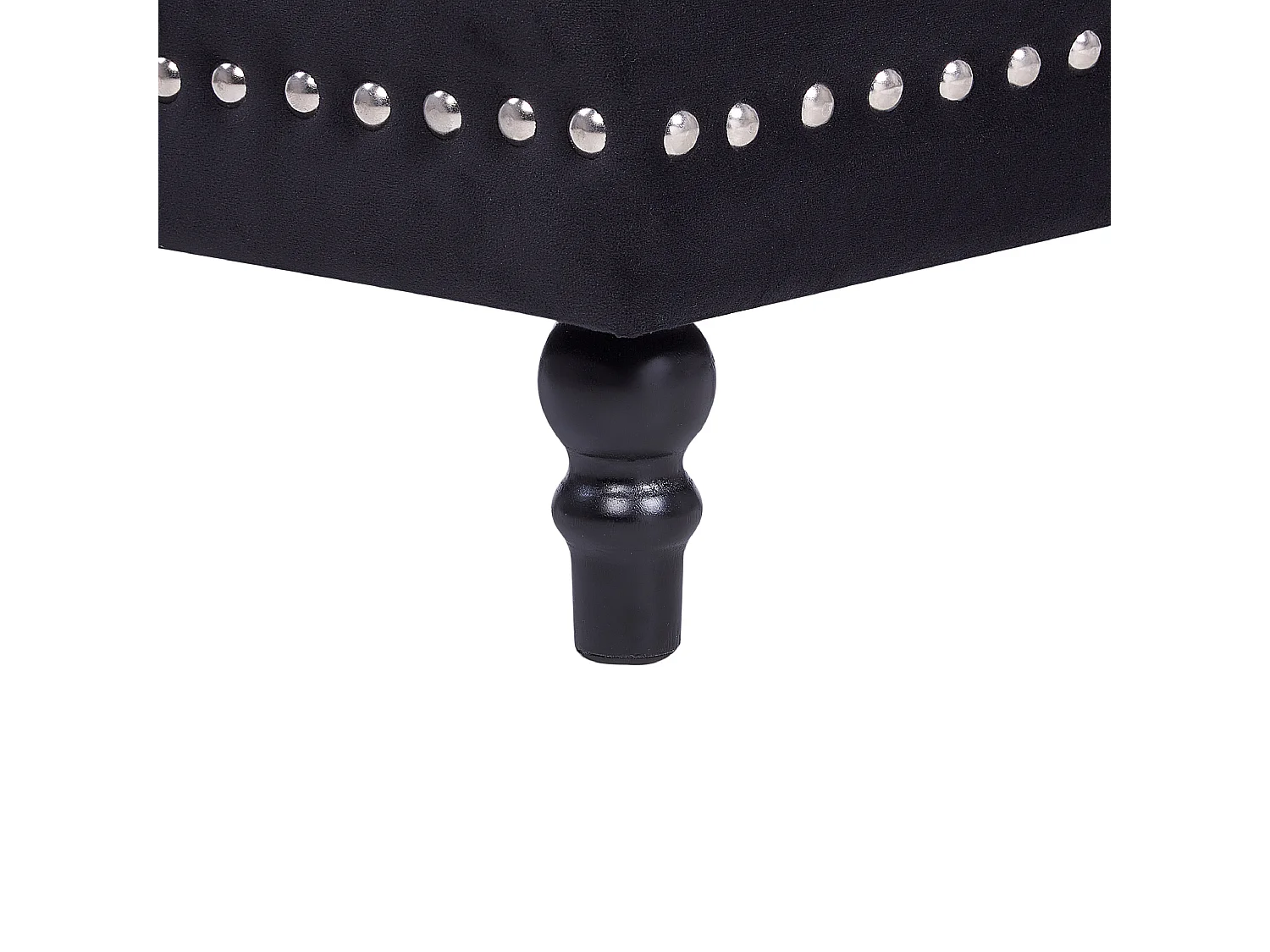 Puf ze schowkiem LORETTO Welur Czarny 37 cm 37 cm 40 cm