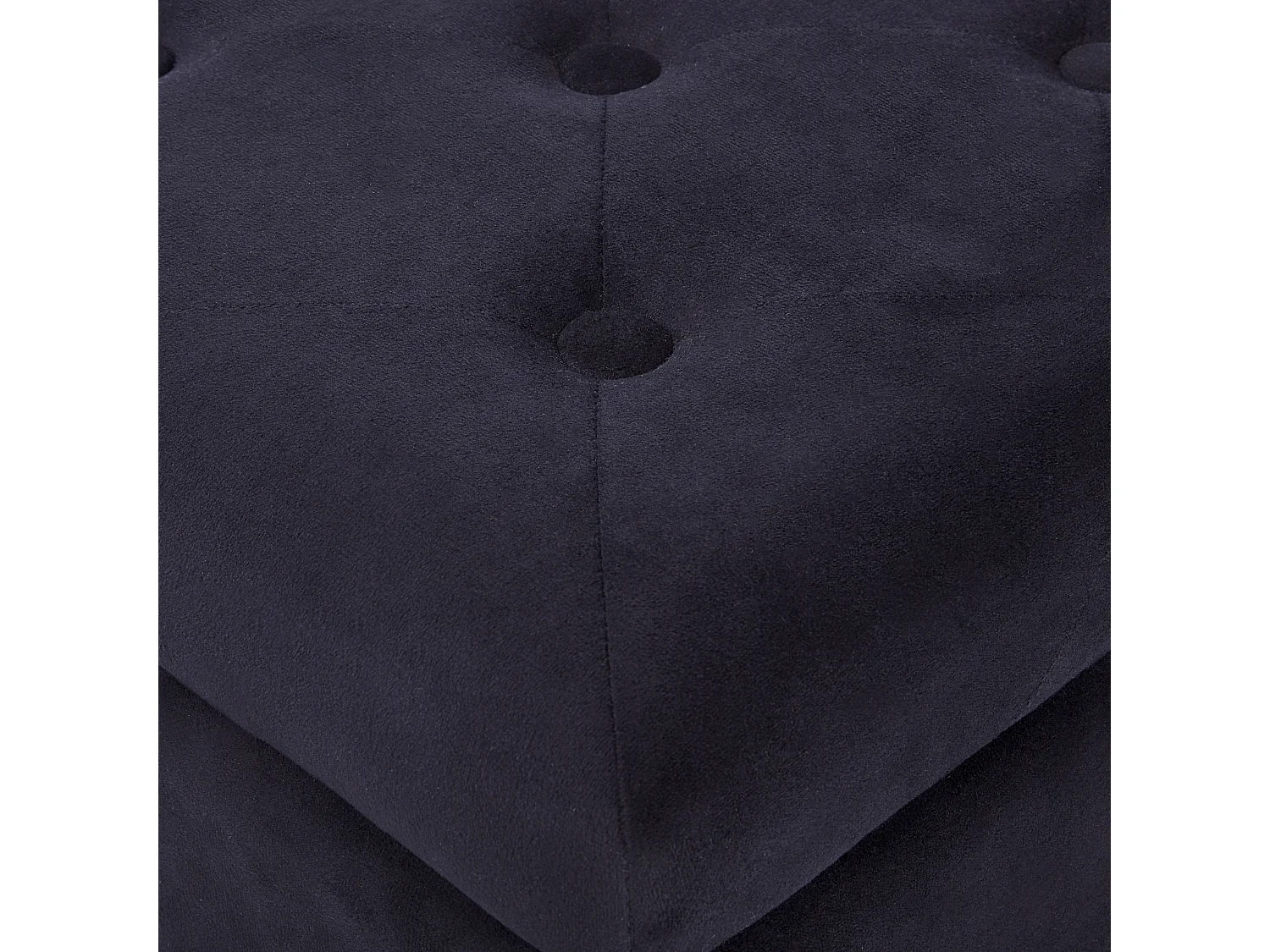 Pouf contenitore LORETTO Velluto Nero 37 cm 37 cm 40 cm