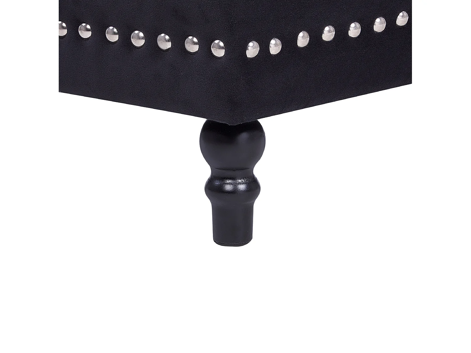 Pouf contenitore LORETTO Velluto Nero 37 cm 37 cm 40 cm