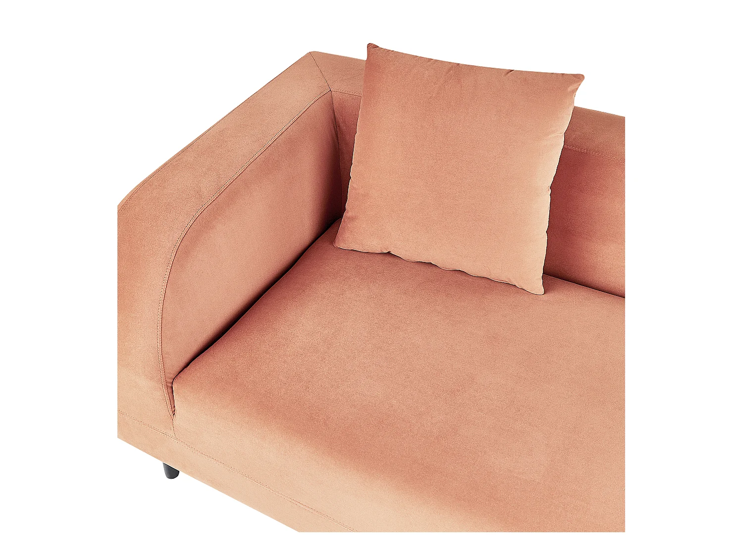 Chaise longue côté droite LE CRAU Velours Rose pêche