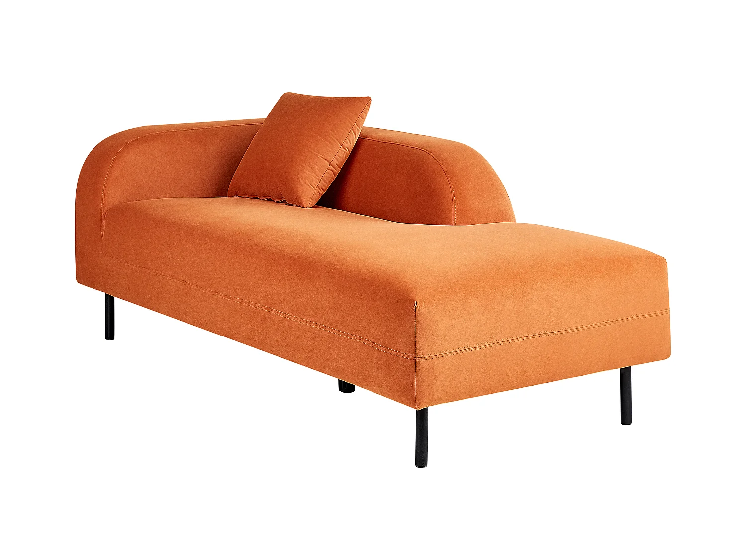 Linkszijdige chaise longue LE CRAU Fluweel Oranje