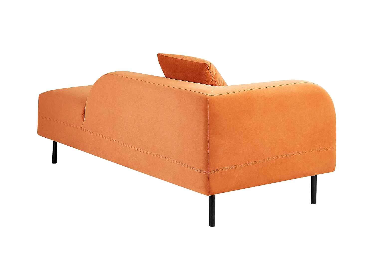 Linkszijdige chaise longue LE CRAU Fluweel Oranje
