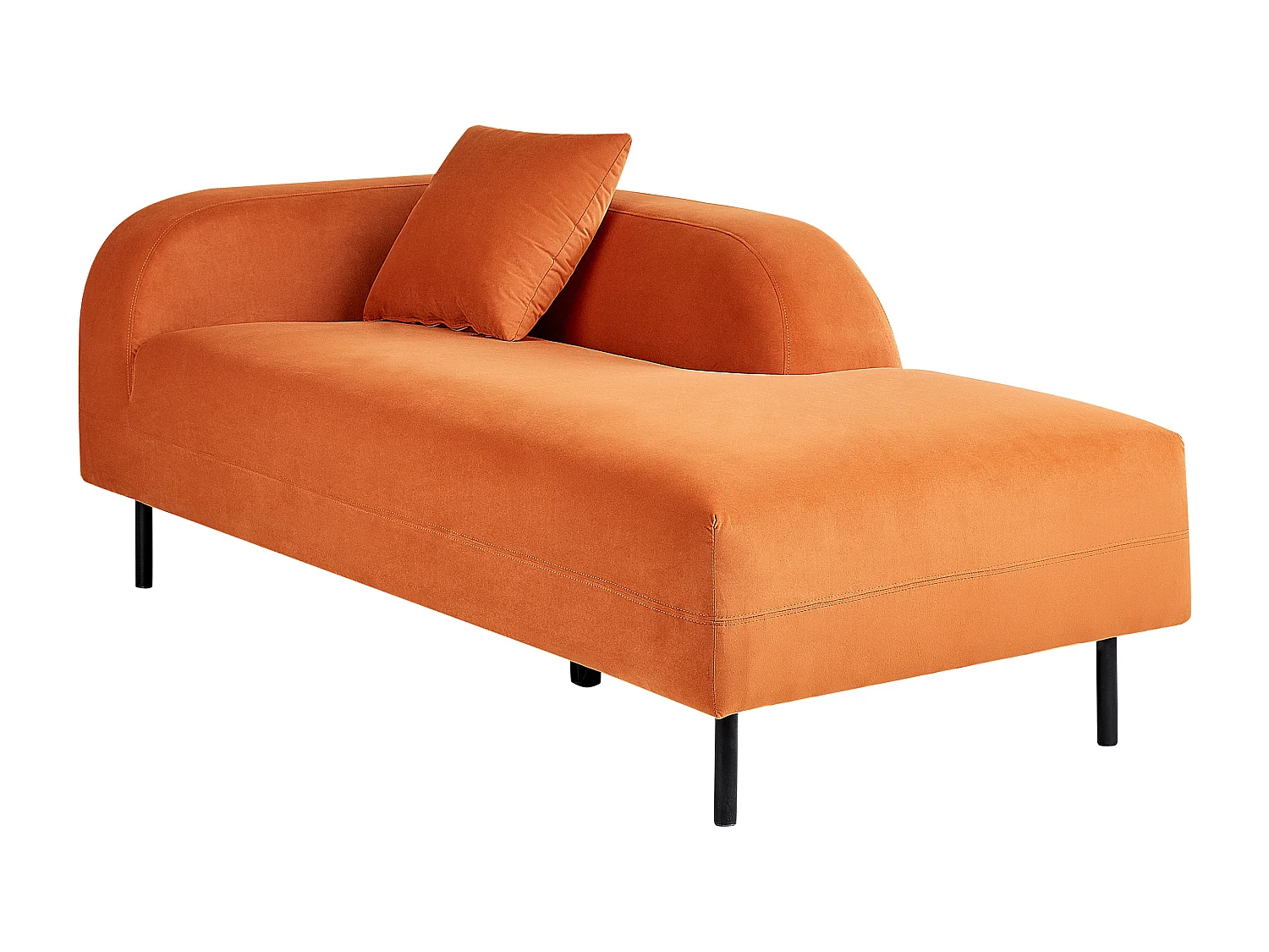 Linkszijdige chaise longue LE CRAU Fluweel Oranje