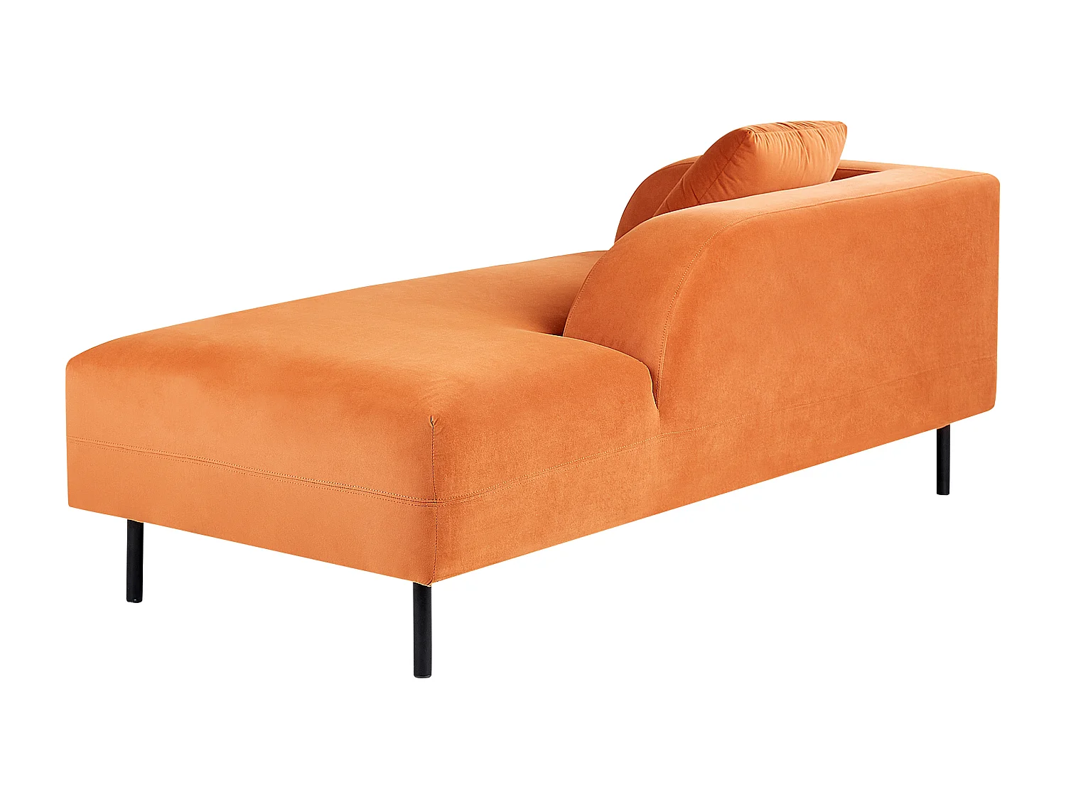 Linkszijdige chaise longue LE CRAU Fluweel Oranje