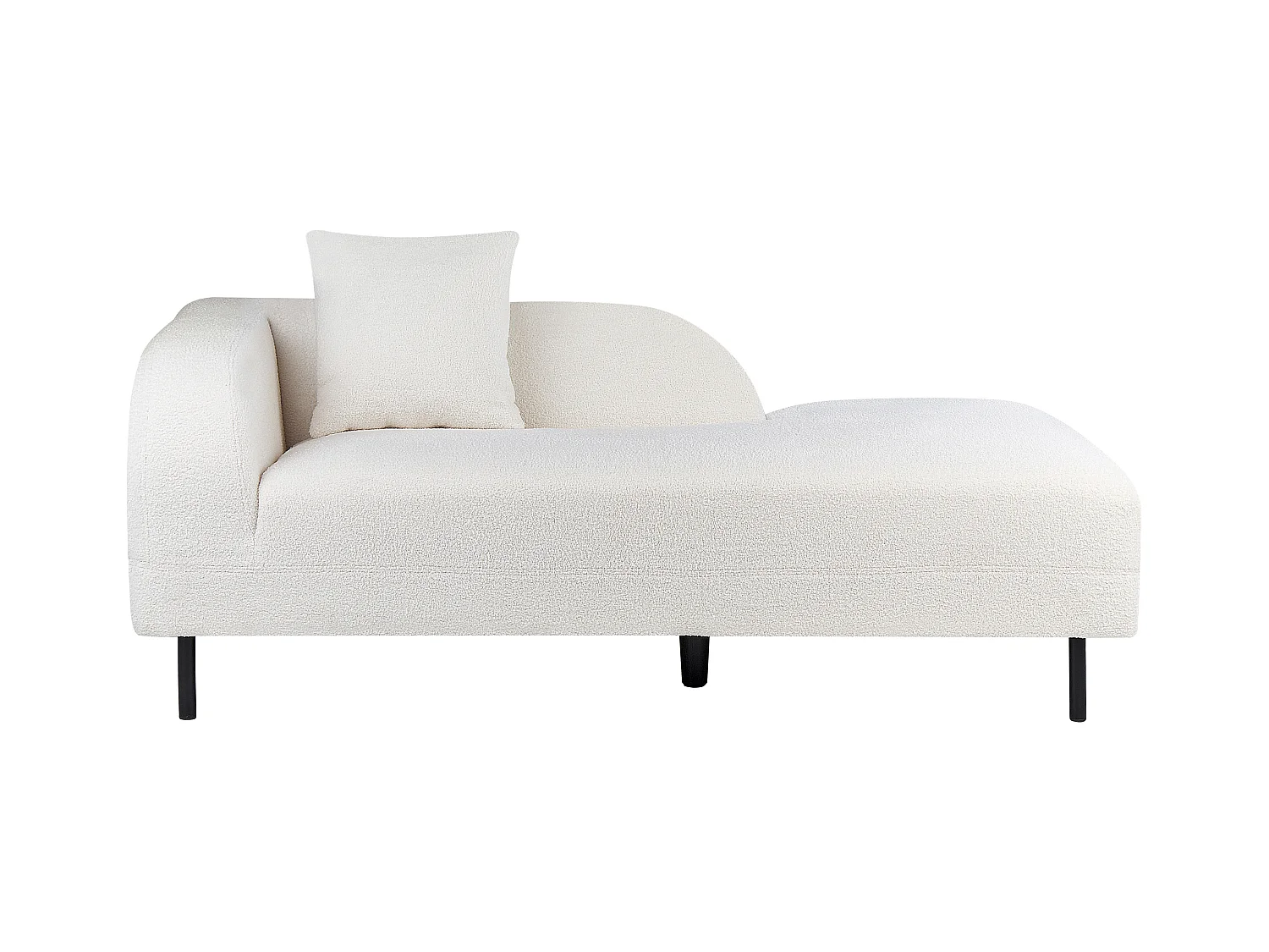 Chaise longue à esquerda LE CRAU Bouclé Branco