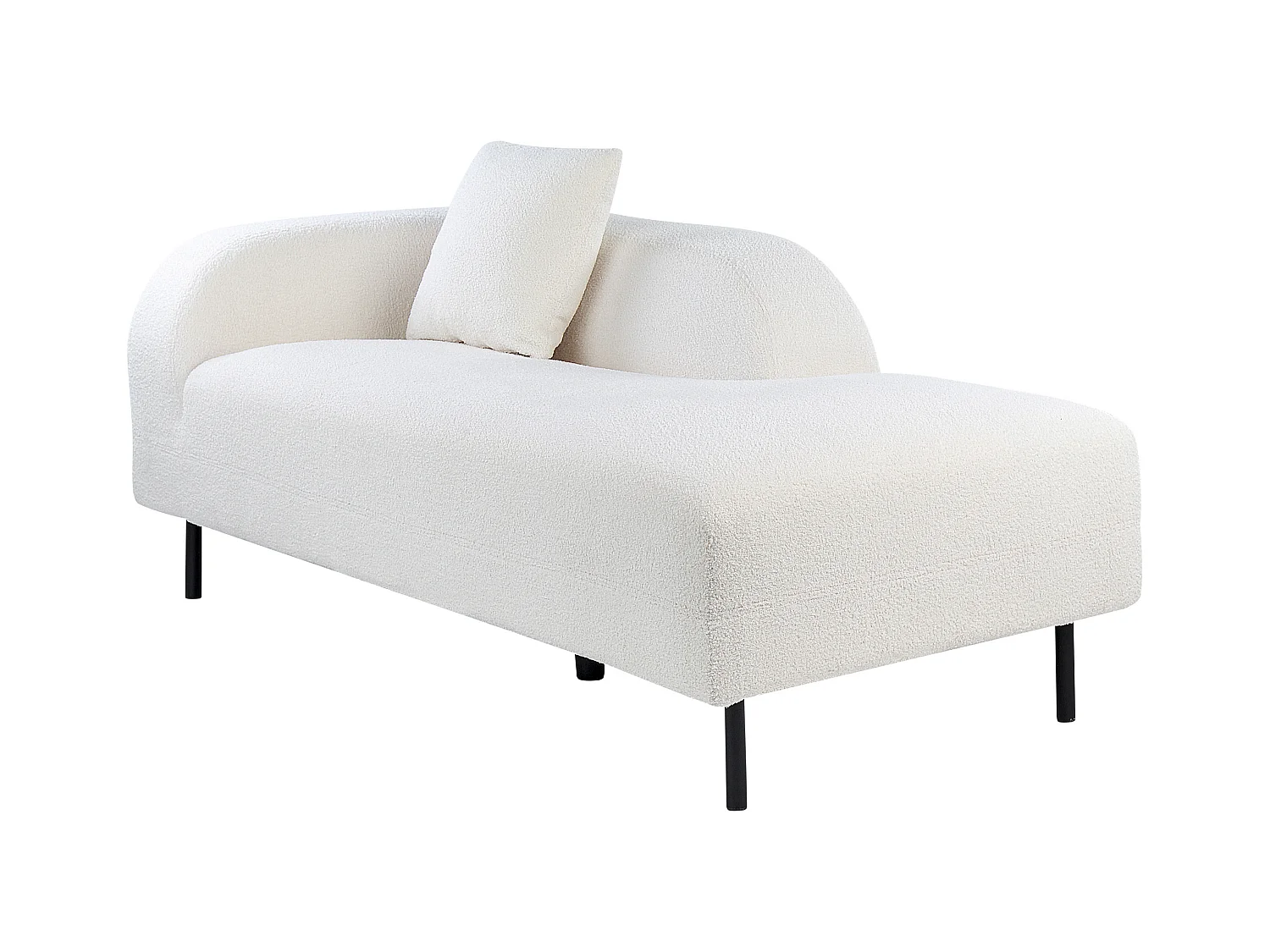 Chaise longue à esquerda LE CRAU Bouclé Branco