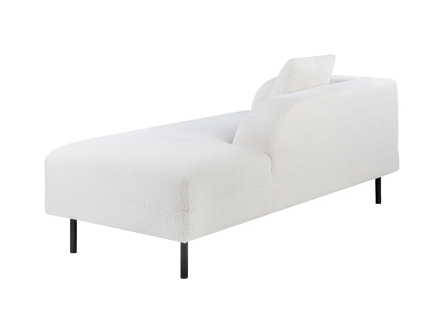 Chaise longue à esquerda LE CRAU Bouclé Branco