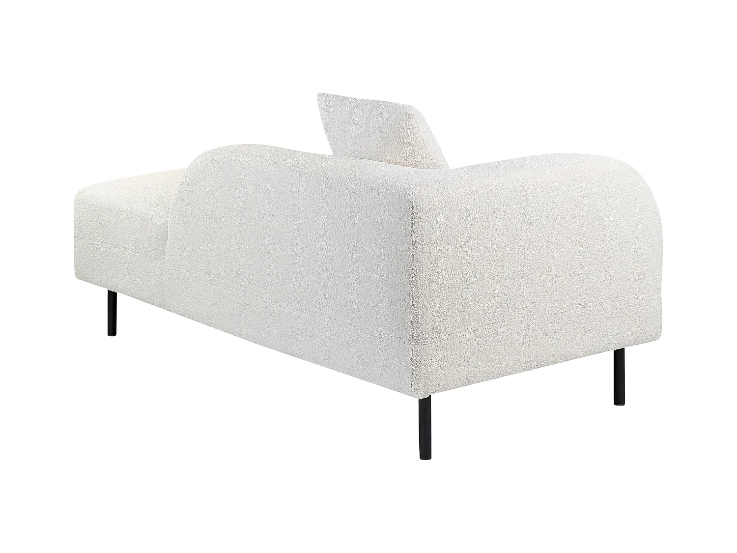 Chaise longue à esquerda LE CRAU Bouclé Branco