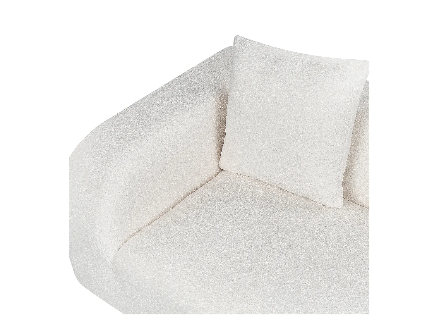 Chaise longue à esquerda LE CRAU Bouclé Branco