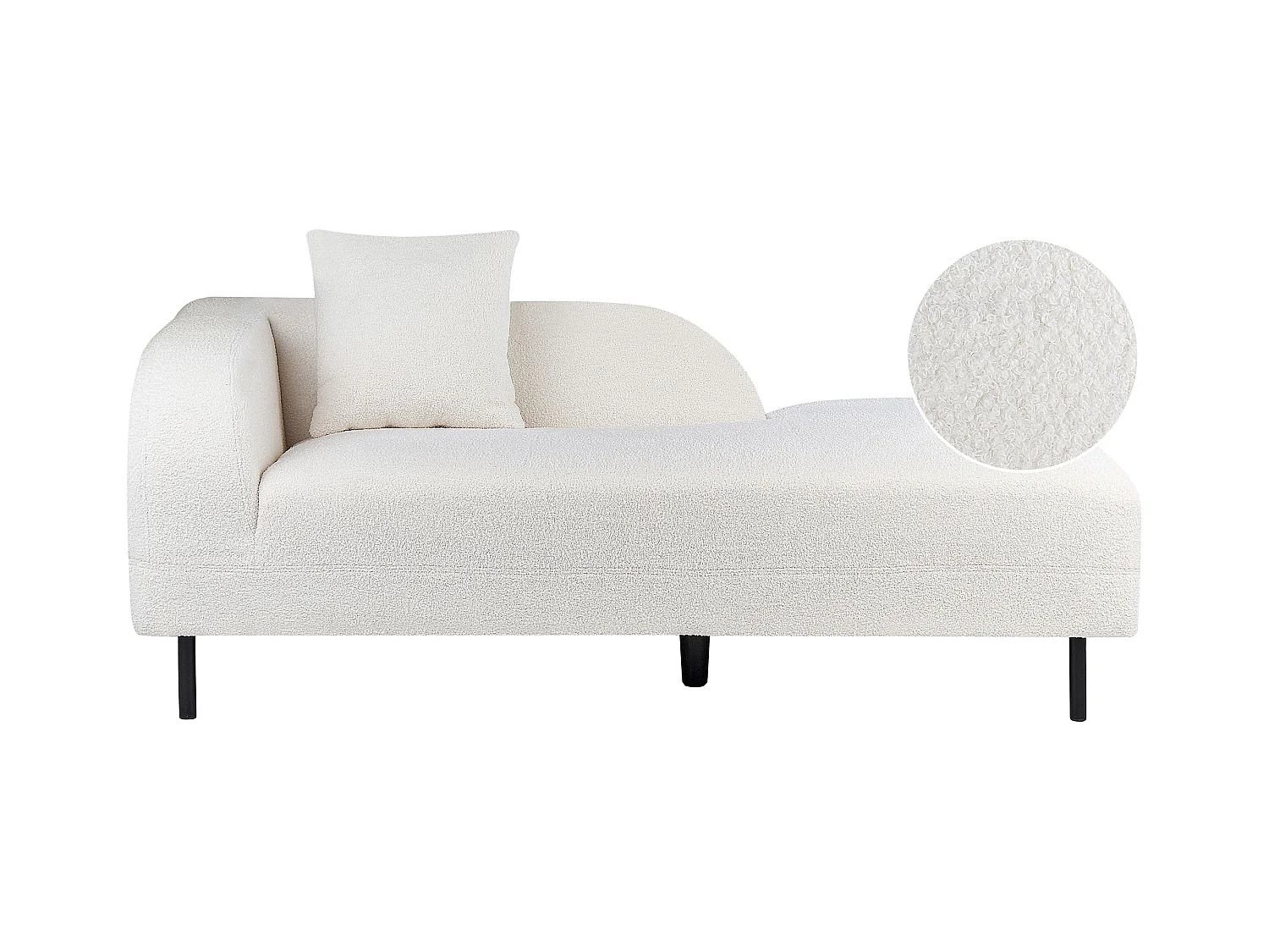 Chaise longue versione sinistra LE CRAU Bouclé Bianco