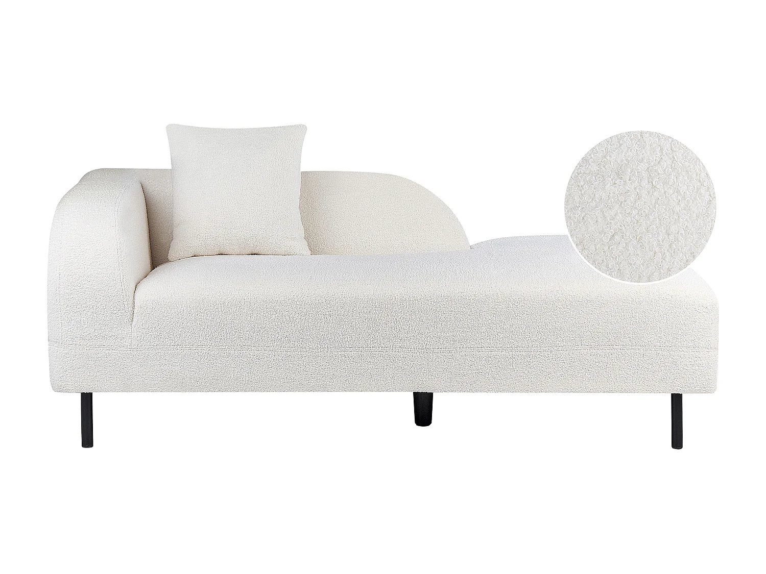 Chaise longue côté droite LE CRAU Bouclé Blanc