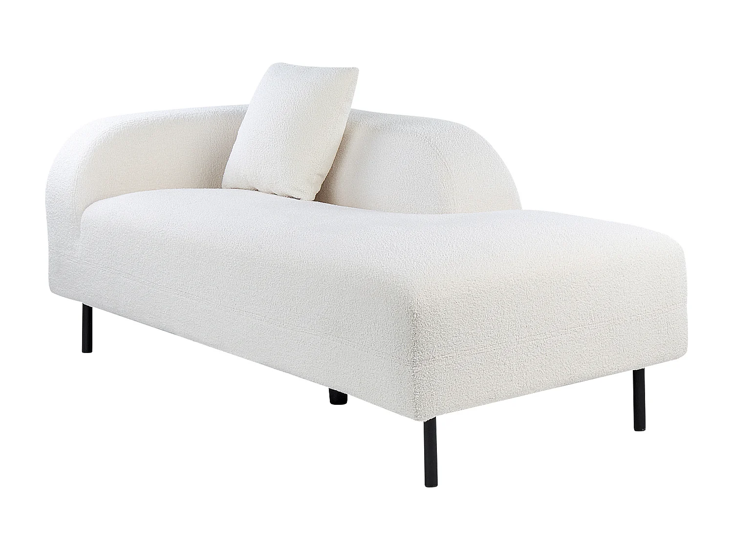 Chaise longue côté droite LE CRAU Bouclé Blanc