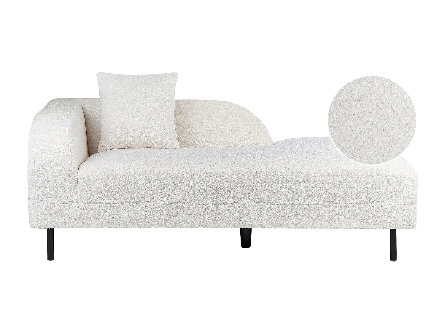 Chaise longue côté droite LE CRAU Bouclé Blanc