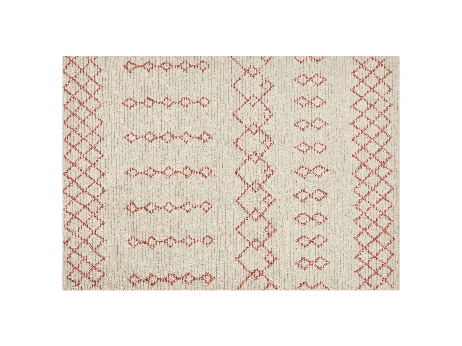 Tapis en coton 160 x 230 cm beige et rose BUXAR