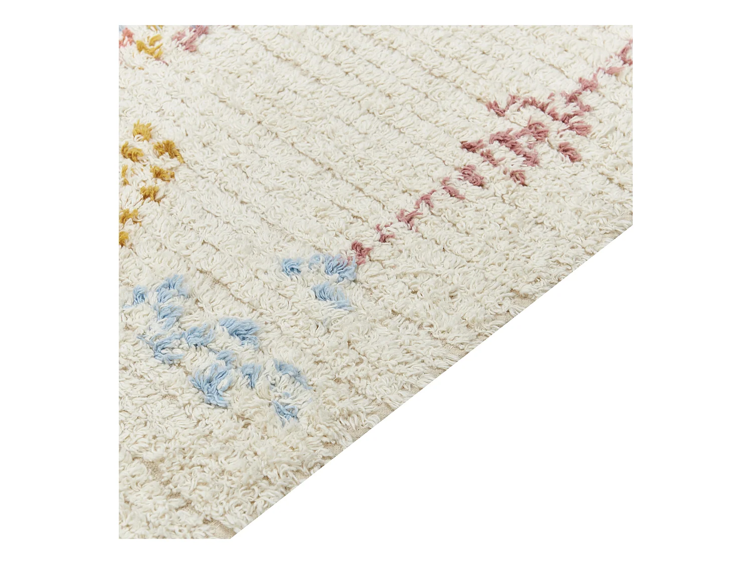 Teppich Baumwolle beige mit geometrischem Muster rechteckig 80 x 150 cm Bettiah