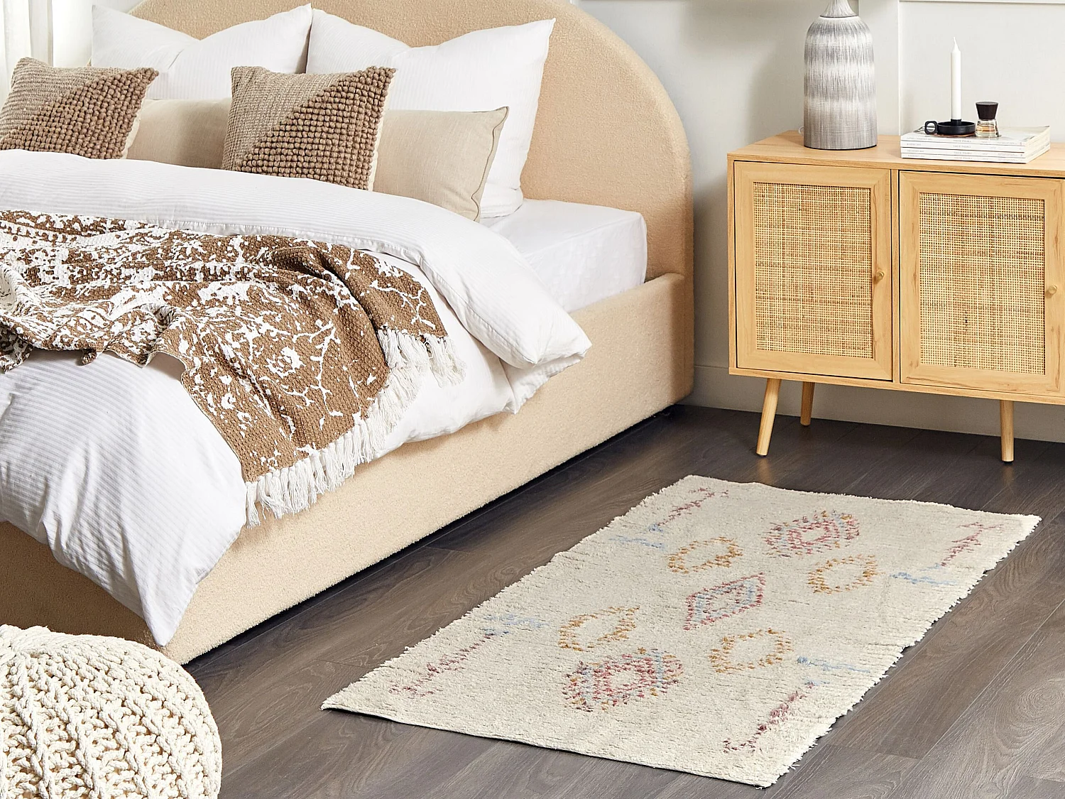Tapis en coton 80 x 150 cm beige BETTIAH