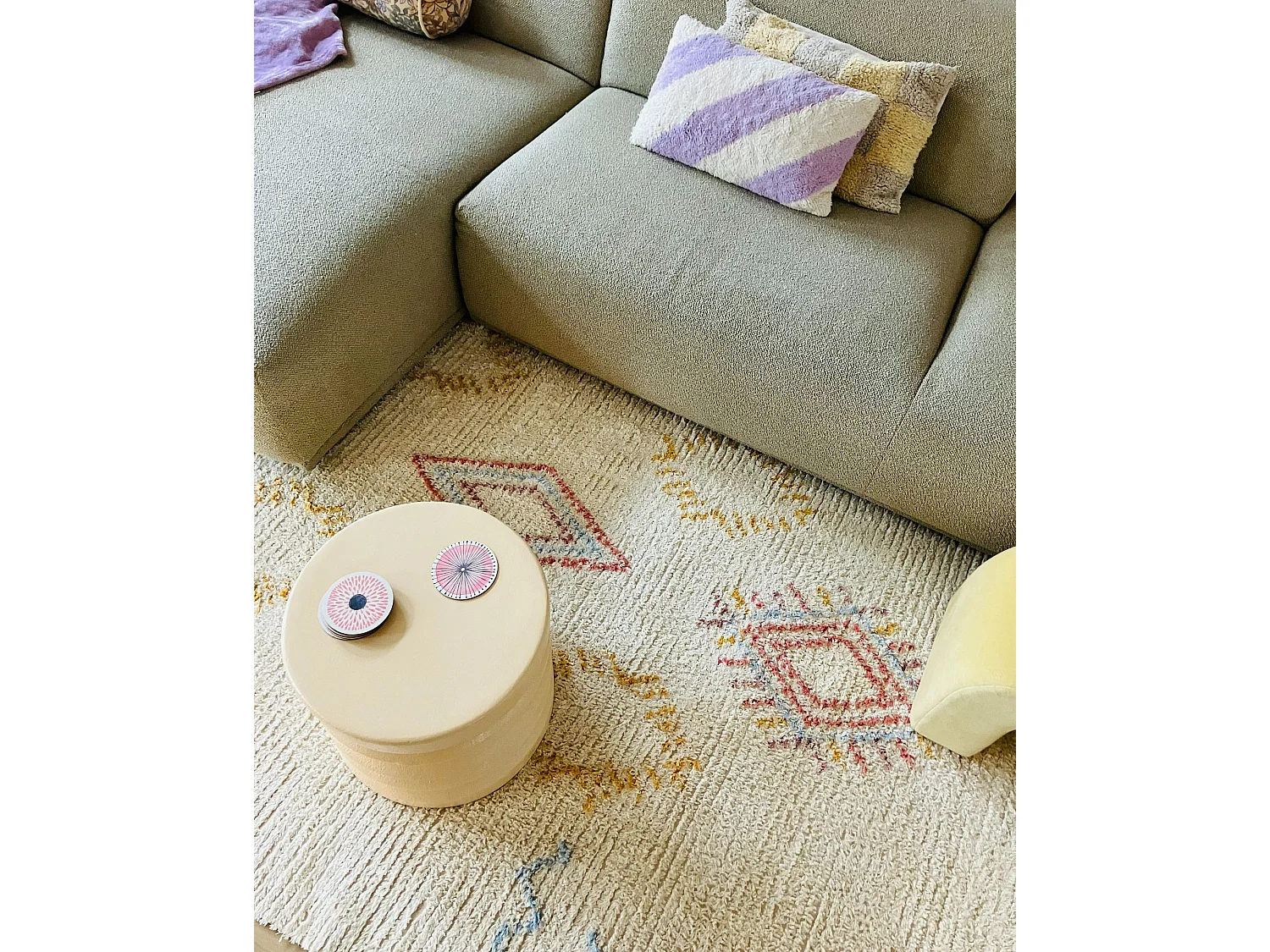 Tapis en coton 80 x 150 cm beige BETTIAH