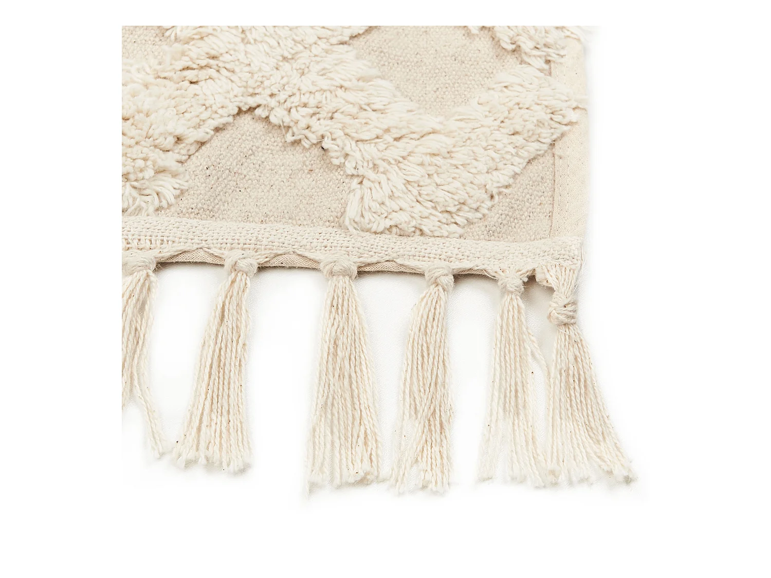 Teppich Baumwolle beige mit geometrischem Muster rechteckig 80 x 150 cm Ardahan