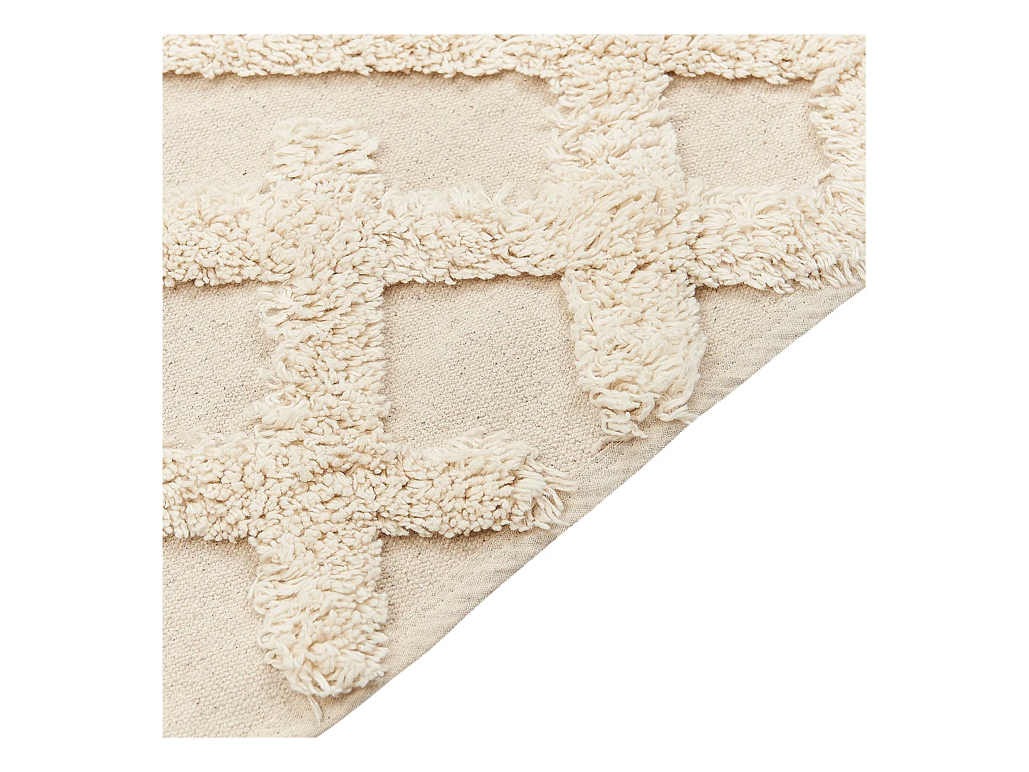 Teppich Baumwolle beige mit geometrischem Muster rechteckig 80 x 150 cm Ardahan