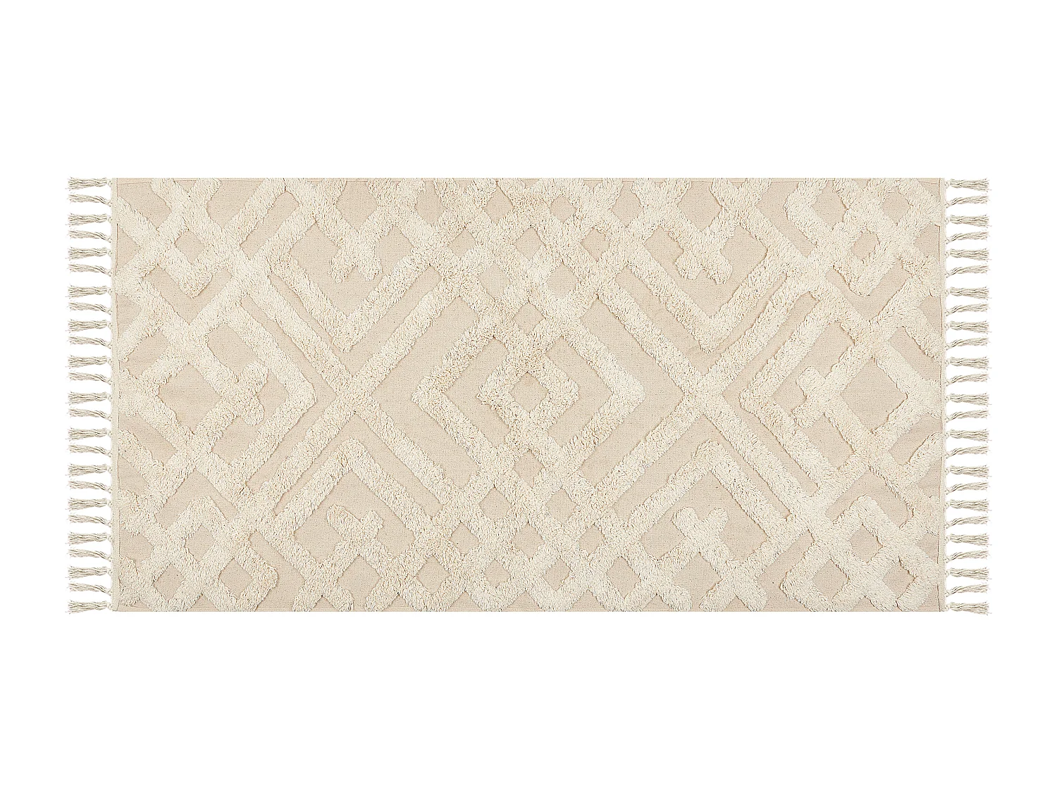 Alfombra de algodón beige claro 80 x 150 cm ARDAHAN