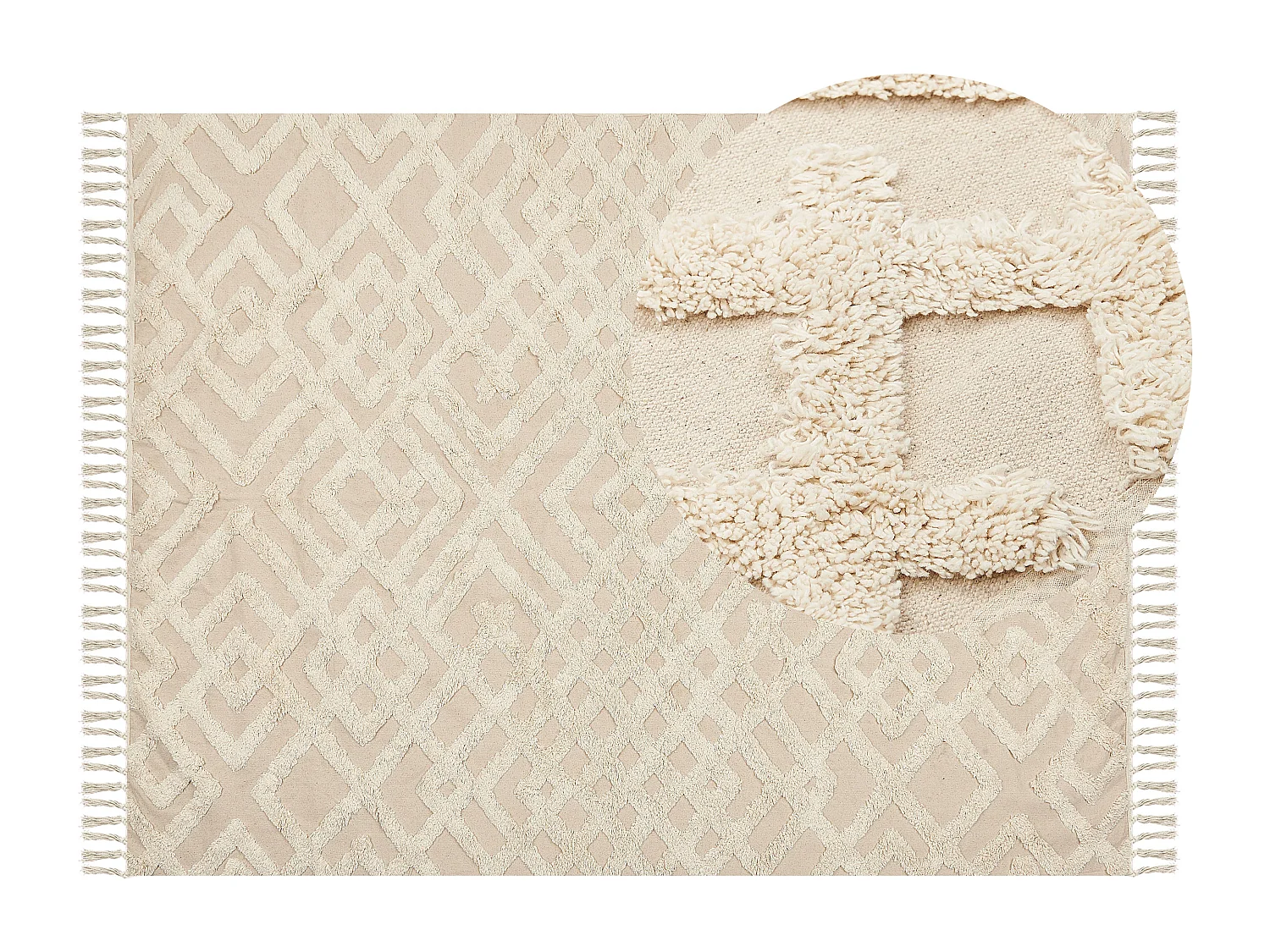 Vloerkleed katoen beige 160 x 230 ARDAHAN