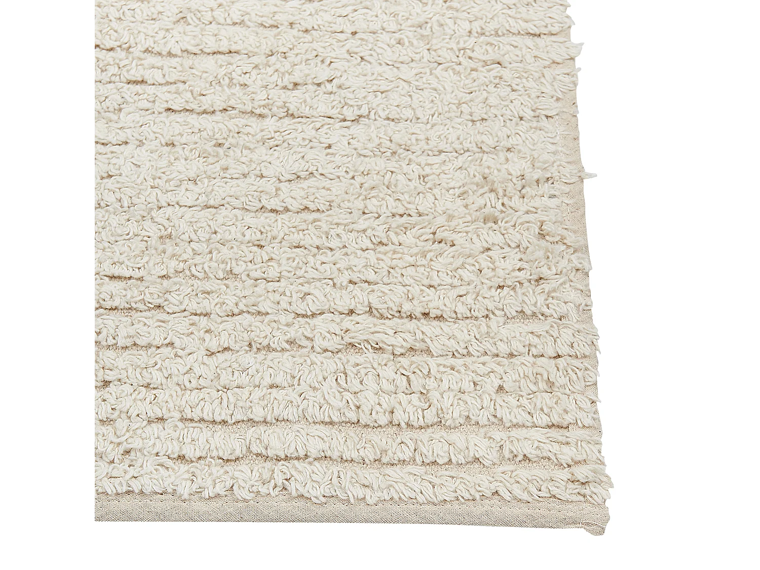 Alfombra de algodón beige claro/negro/amarillo 140 x 200 cm TEZPUR