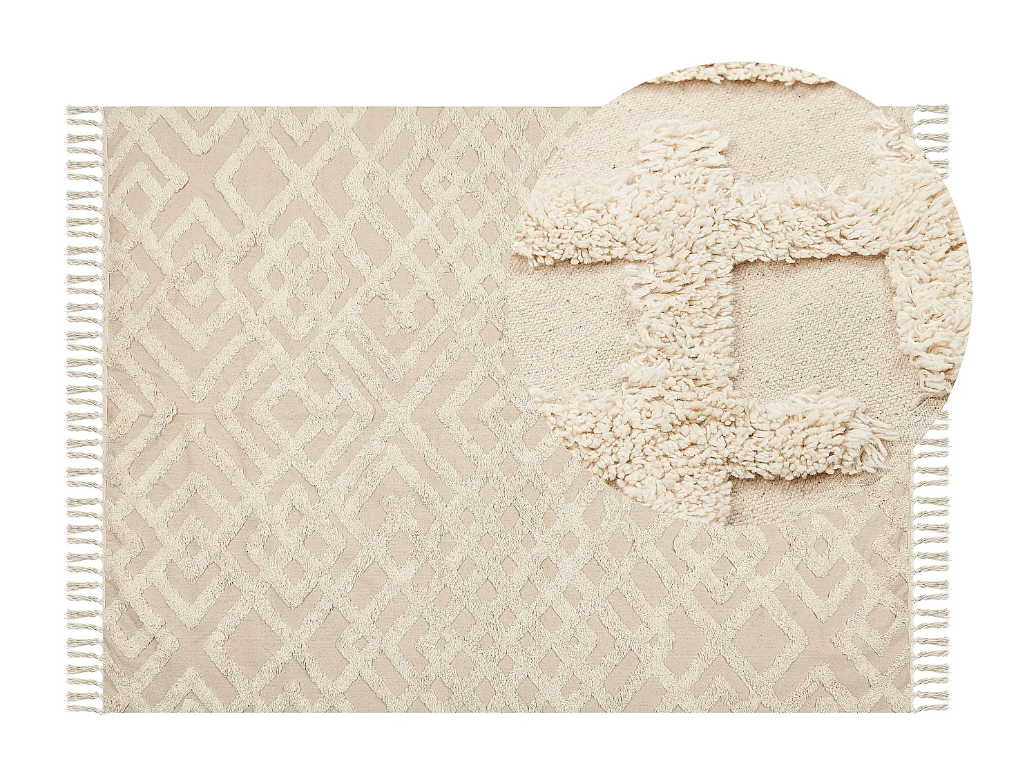 Tapis ARDAHAN Beige 140 x 200 cm Coton