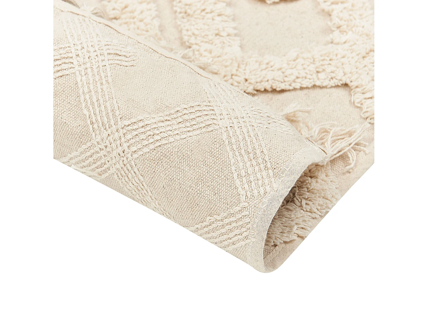 Rug ARDAHAN Beige 140 x 200 cm Cotton