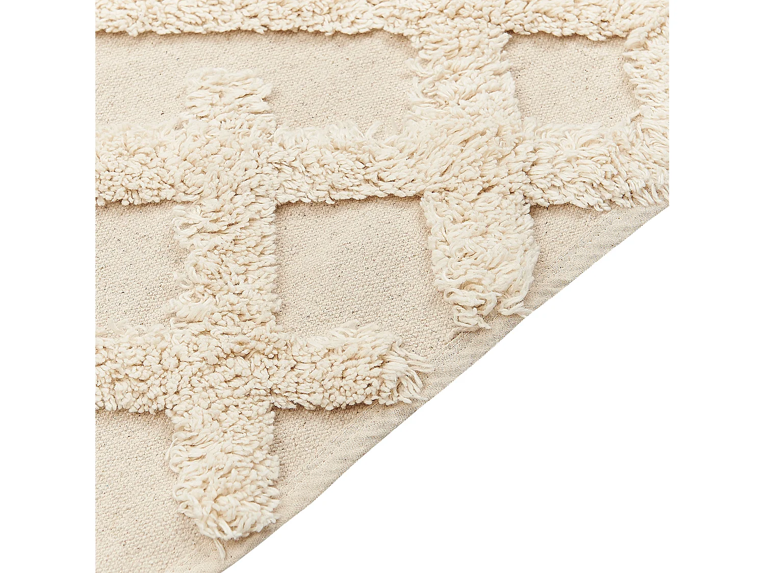 Rug ARDAHAN Beige 140 x 200 cm Cotton