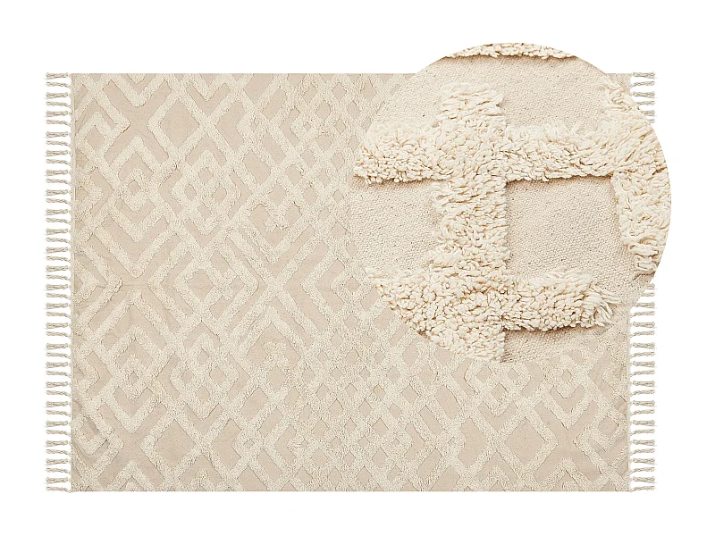 Tapis ARDAHAN Beige 140 x 200 cm Coton
