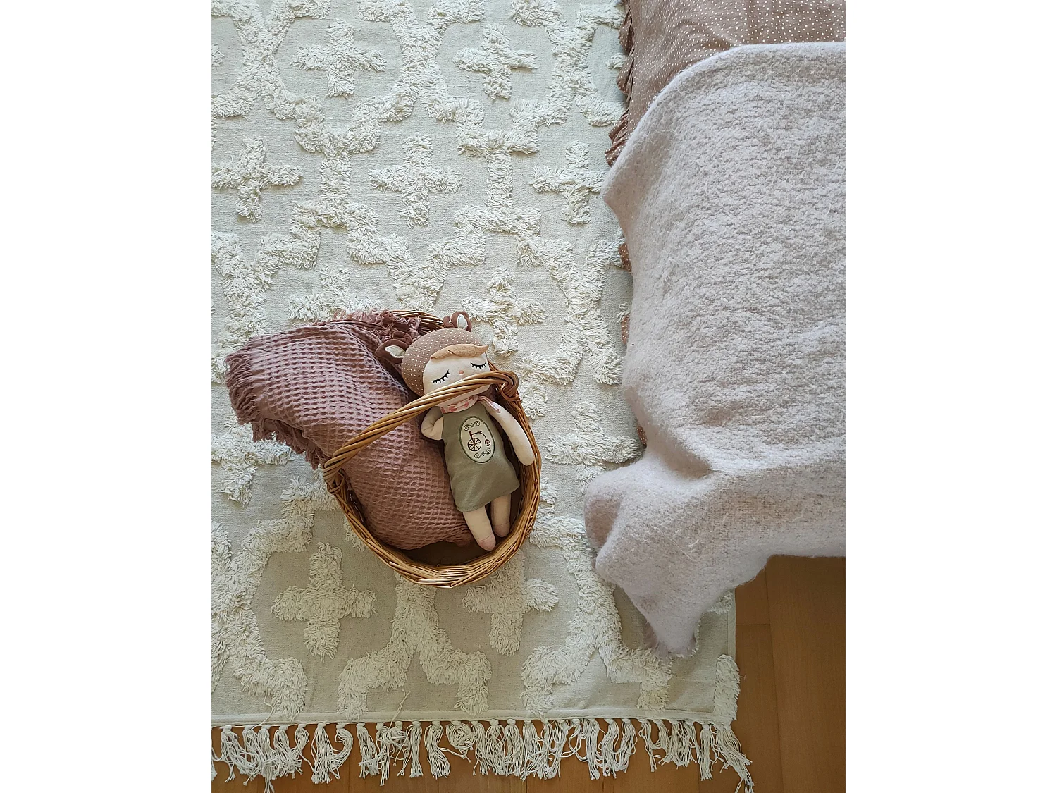 Tapis en coton 140 x 200 cm beige ITANAGAR