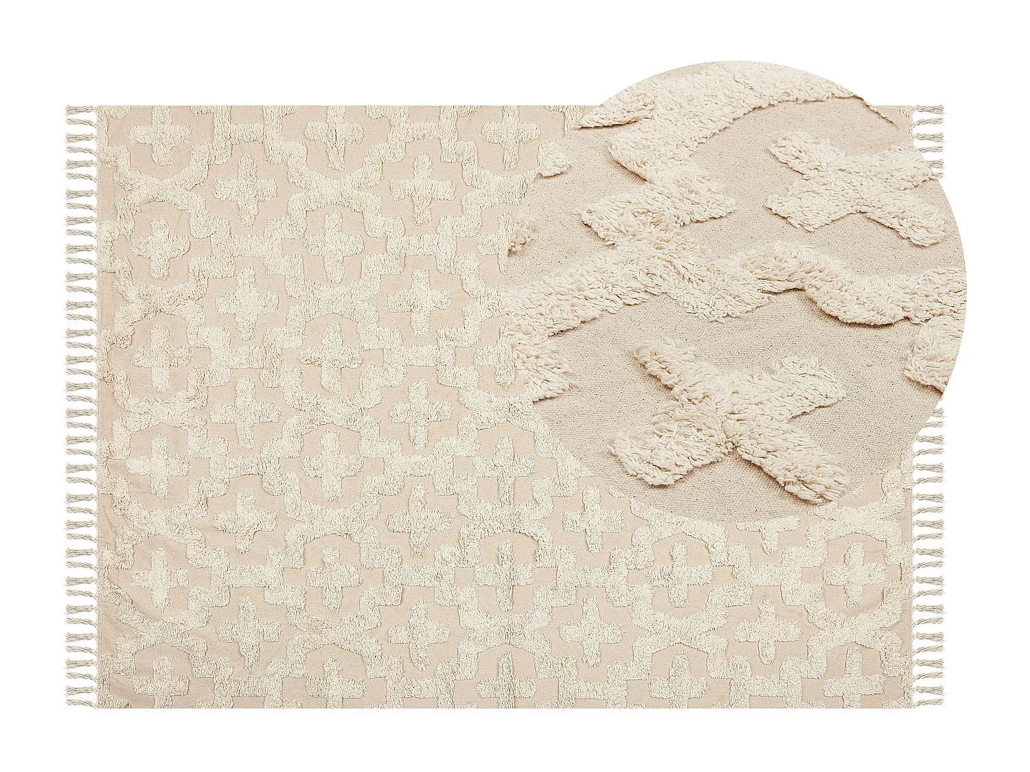 Tapis ITANAGAR Beige 140 x 200 cm Coton