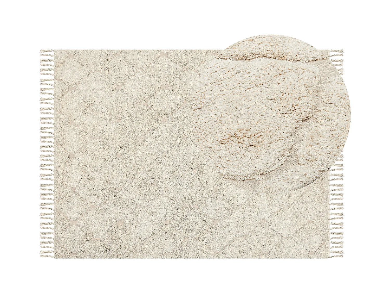 Vloerkleed katoen beige 140 x 200 cm SILCHAR