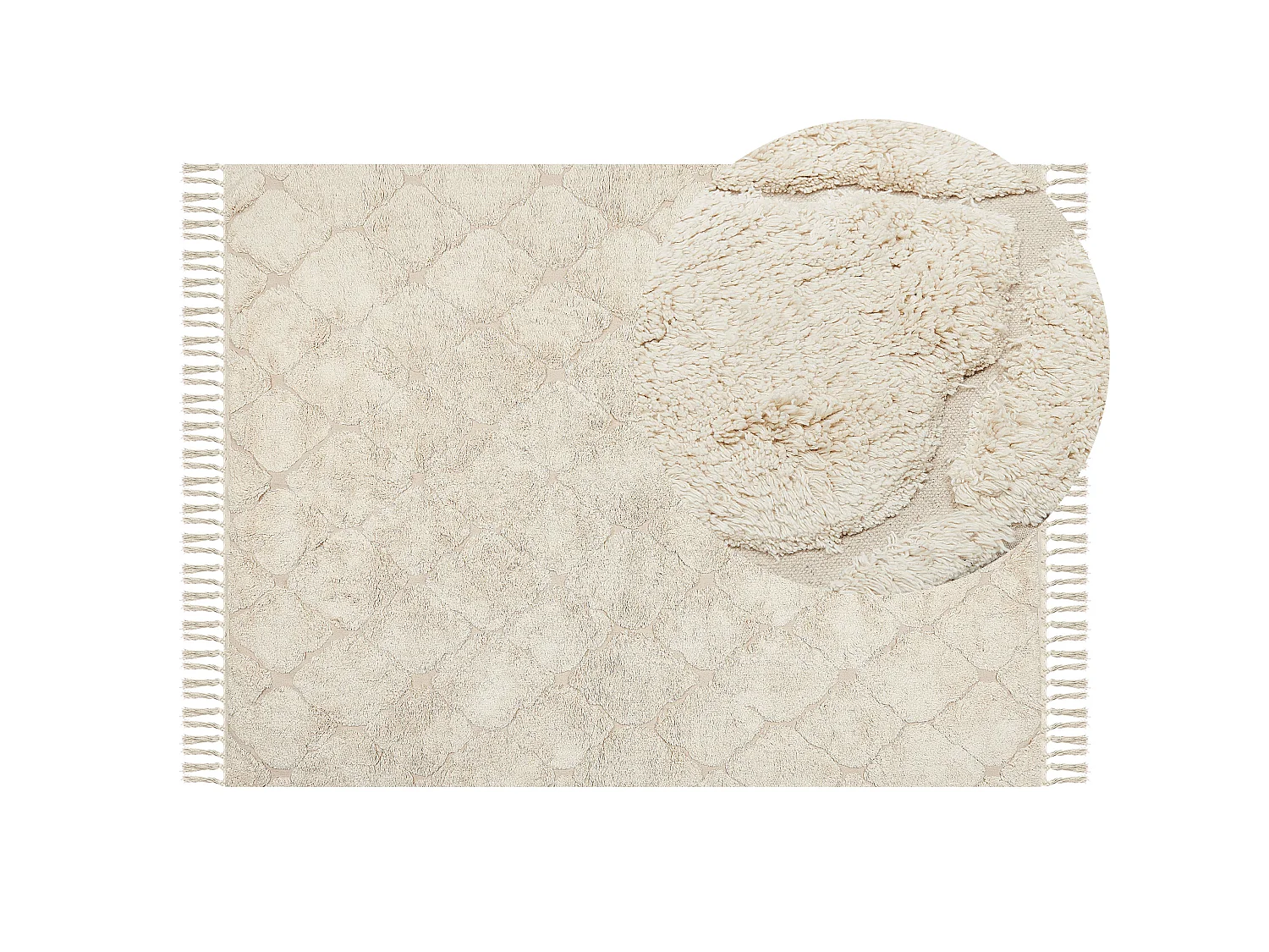Vloerkleed katoen beige 140 x 200 cm SILCHAR