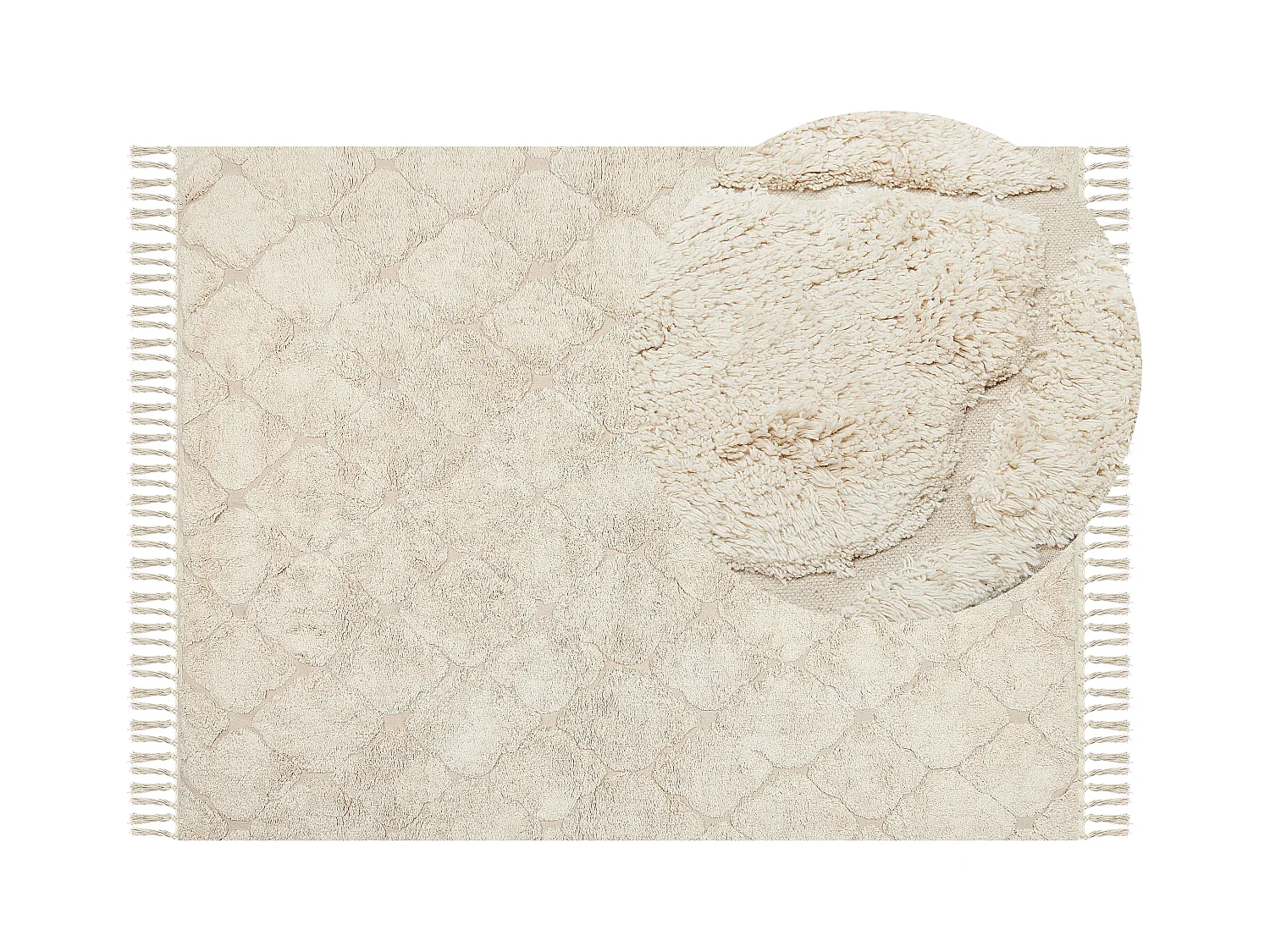 Tapis SILCHAR Beige 160 x 230 cm Coton