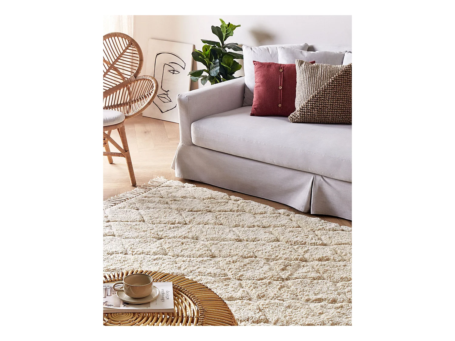 Tapis SILCHAR Beige 160 x 230 cm Coton