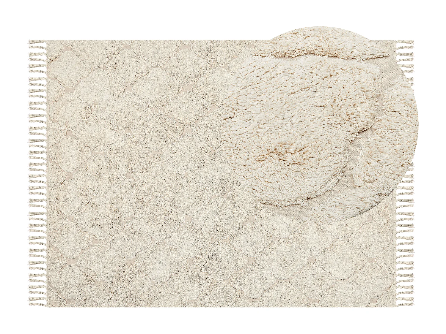 Alfombra de algodón beige claro 160 x 230 cm SILCHAR