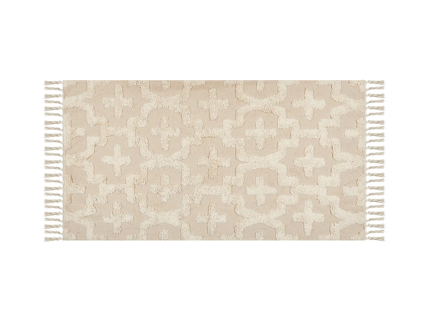 Alfombra de algodón beige claro 80 x 150 cm ITANAGAR