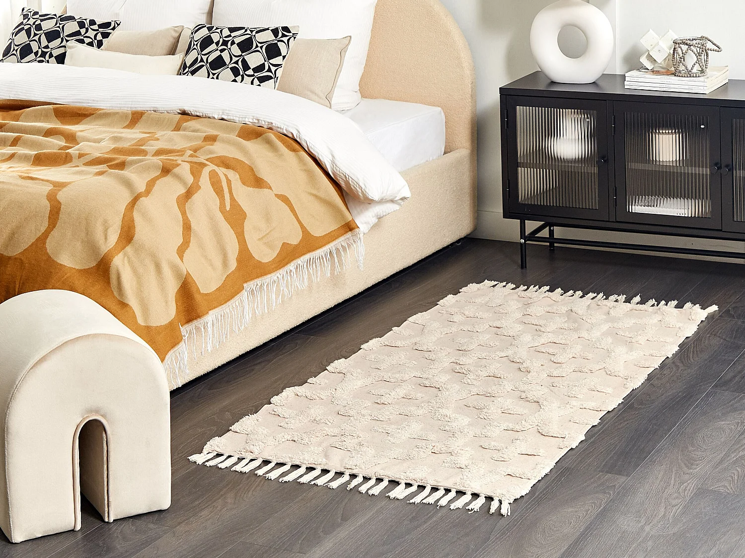 Tapis en coton 80 x 150 cm beige ITANAGAR