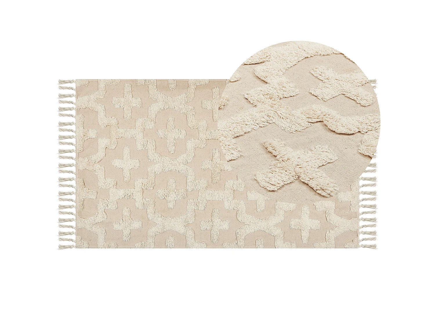 Tapis en coton 80 x 150 cm beige ITANAGAR