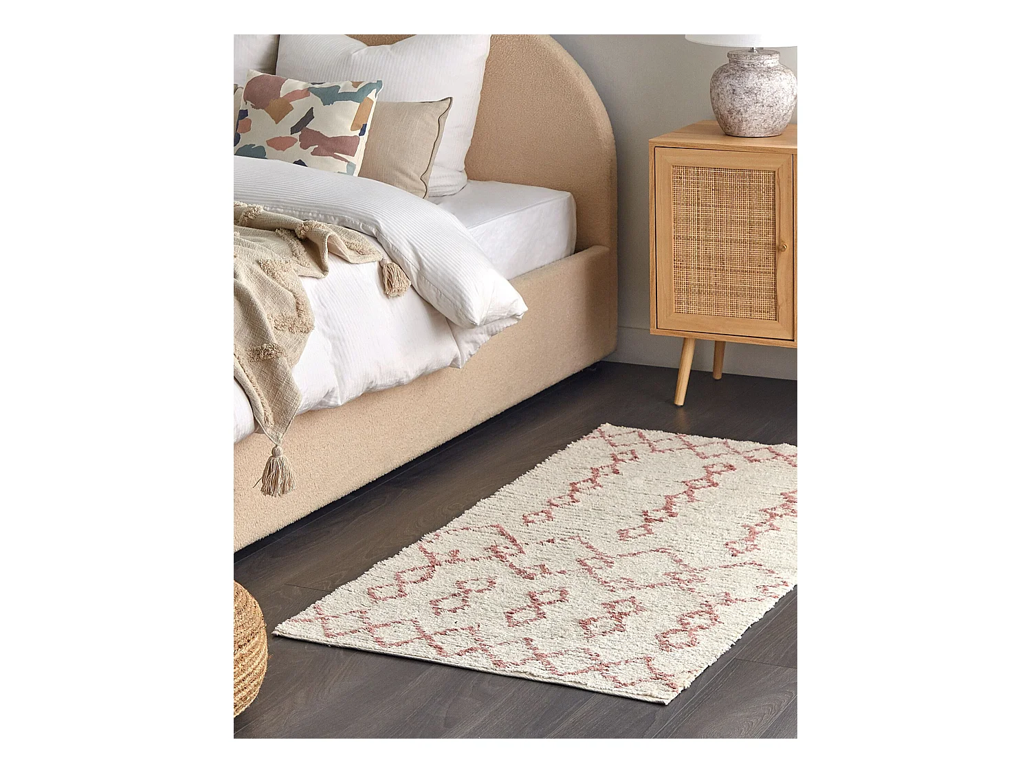 Vloerkleed katoen beige/roze 80 x 150 cm BUXAR