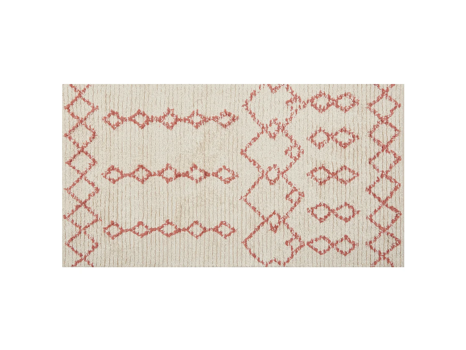 Tapis en coton 80 x 150 cm beige et rose BUXAR