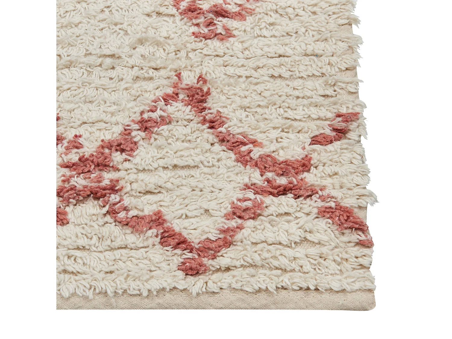 Tapis en coton 80 x 150 cm beige et rose BUXAR