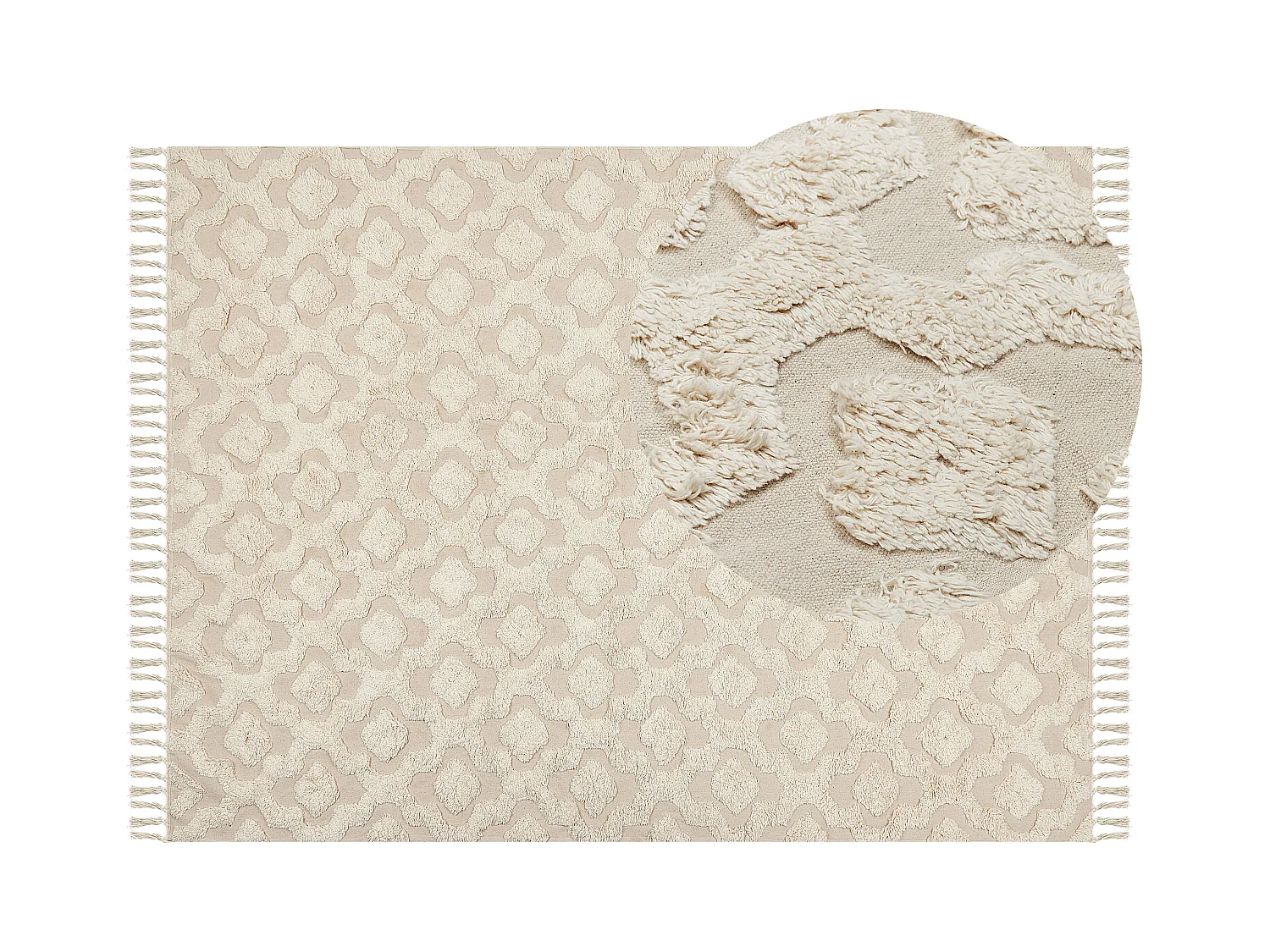 Vloerkleed katoen beige 160 x 230 cm AKSARAY