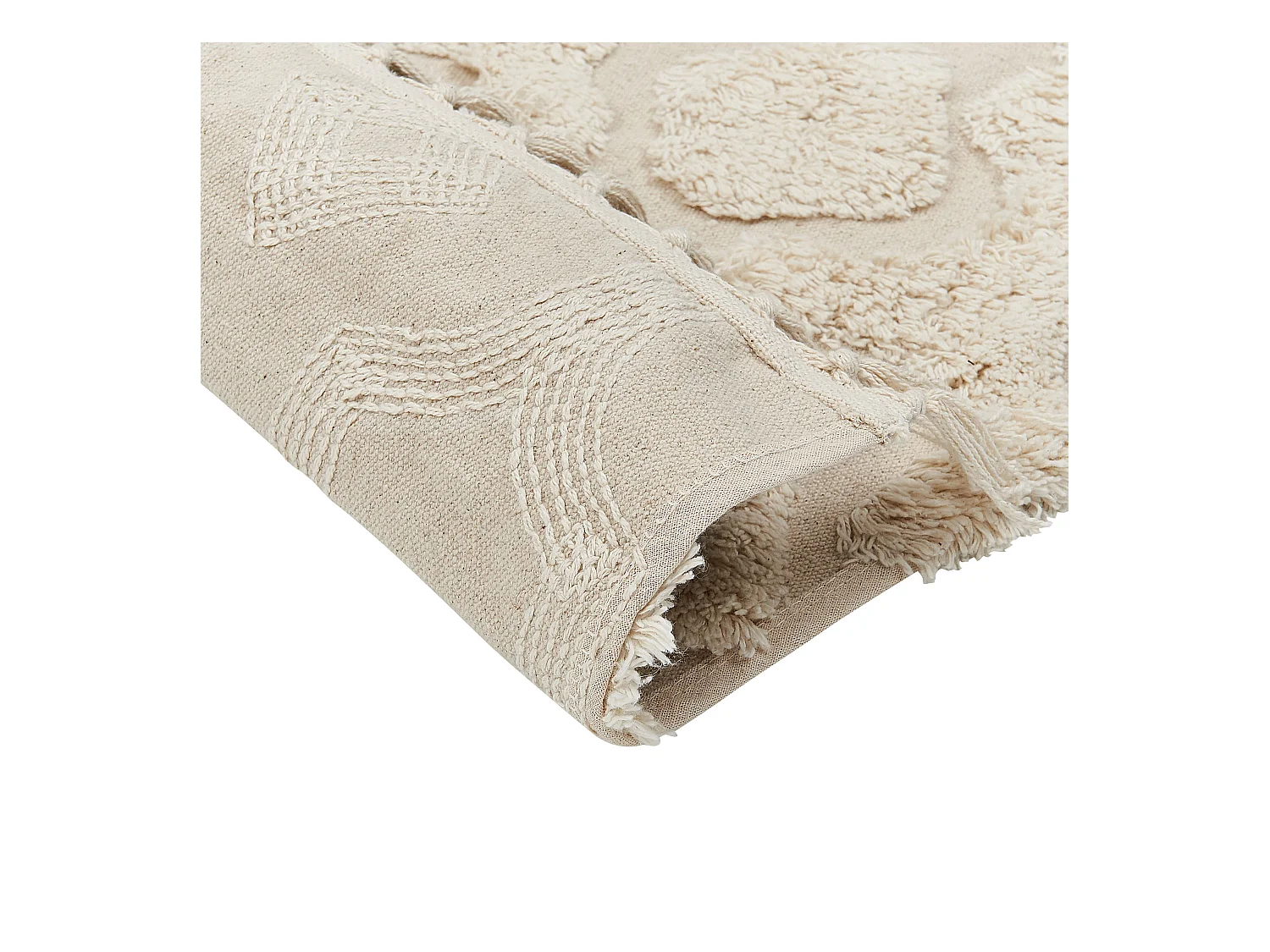 Vloerkleed katoen beige 160 x 230 cm AKSARAY