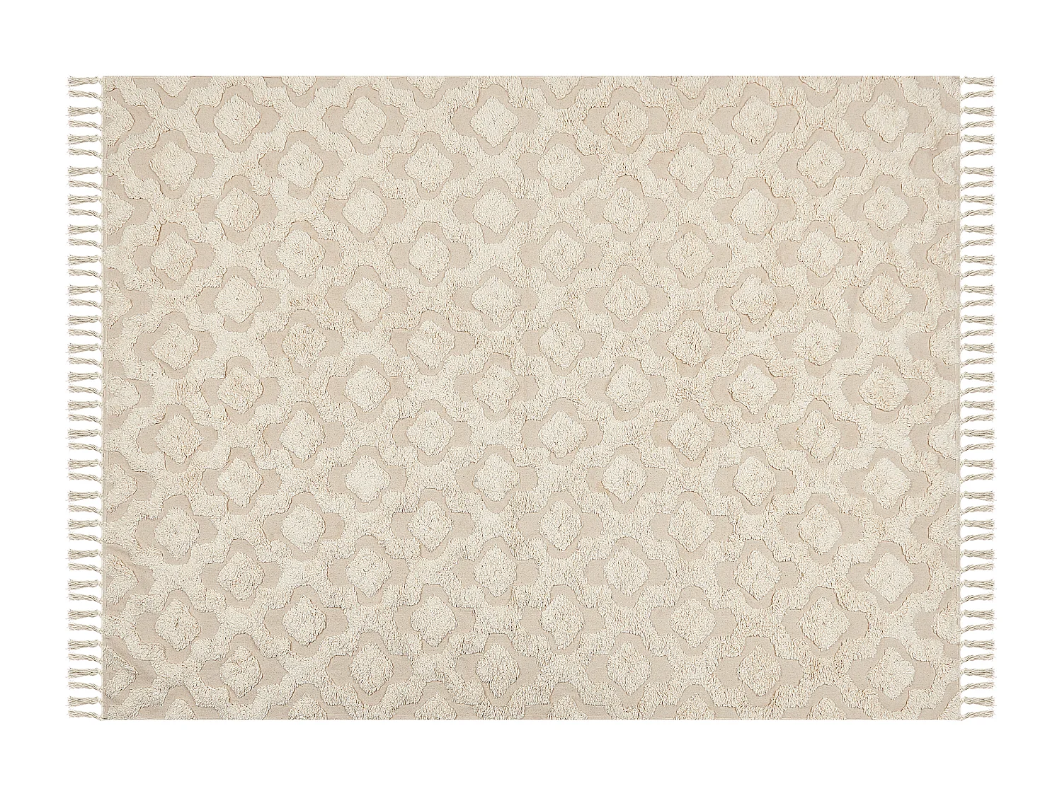 Teppich Baumwolle beige mit geometrischem Muster rechteckig 160 x 230 cm Aksaray