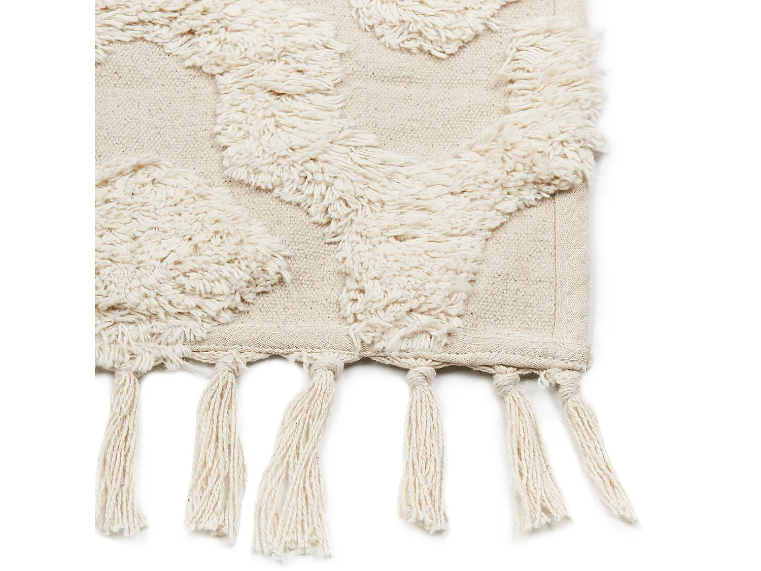 Teppich Baumwolle beige mit geometrischem Muster rechteckig 160 x 230 cm Aksaray