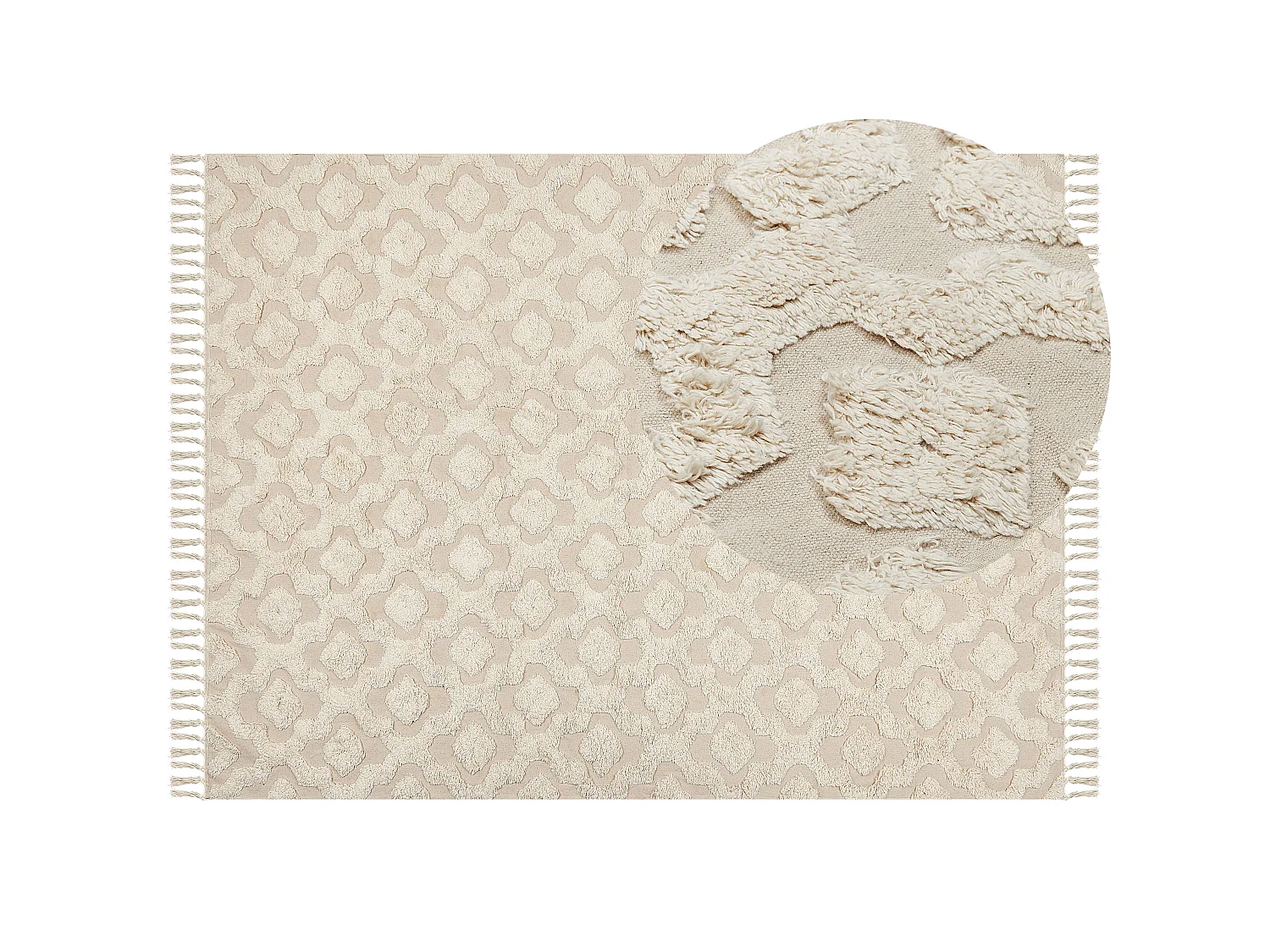 Tapis en coton 160 x 230 cm beige AKSARAY